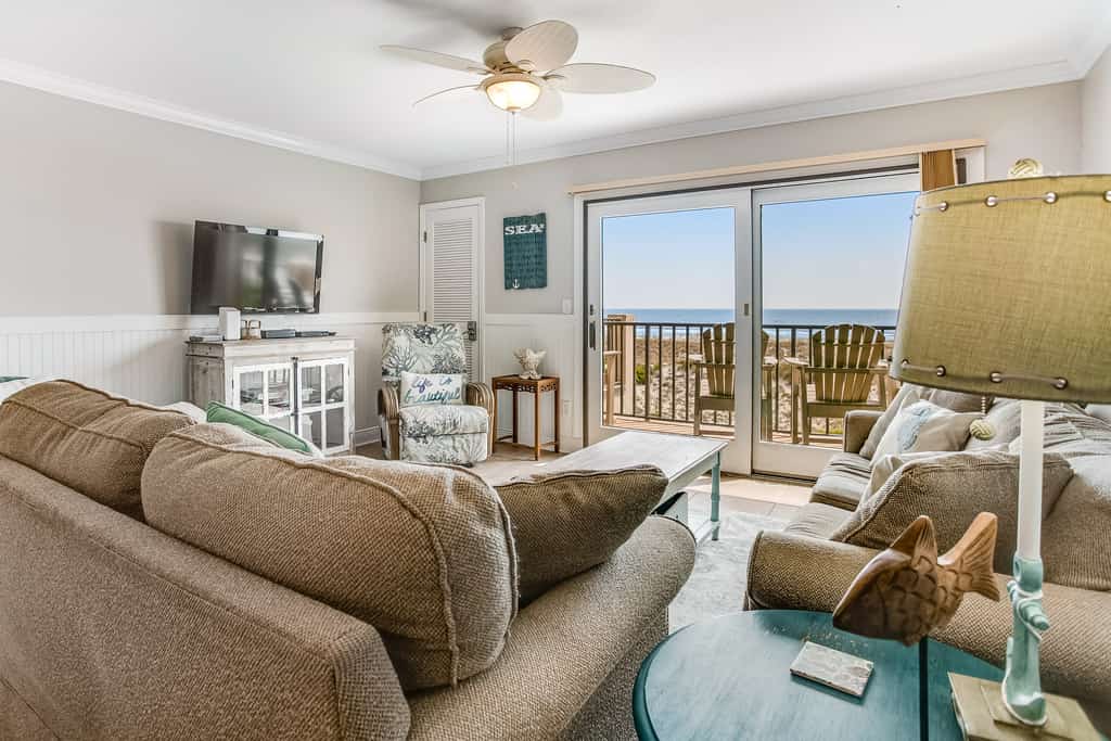 Family-Friendly Beach Escape W/ Water Views, Shared Pool, Private Balcony & WiFi