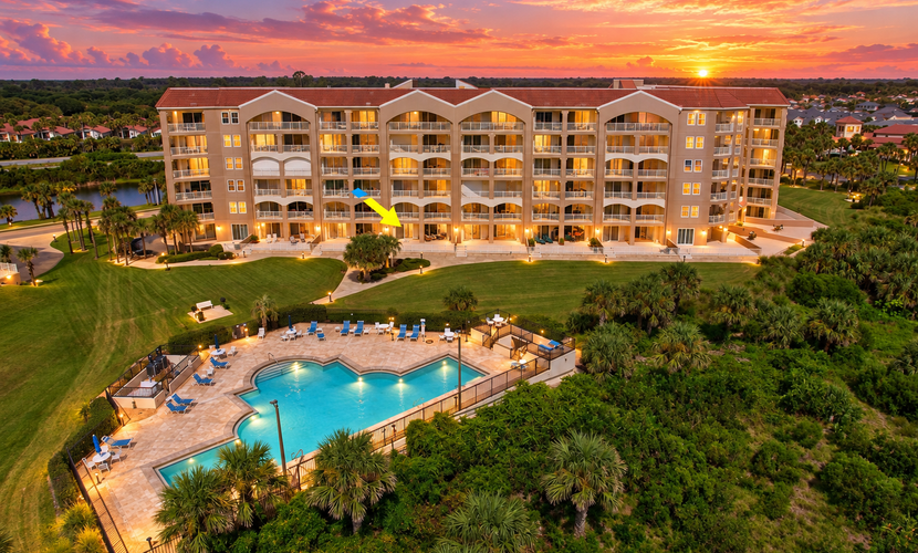 Oceanfront condo with large patio, direct water access, pool, central AC, & W/D