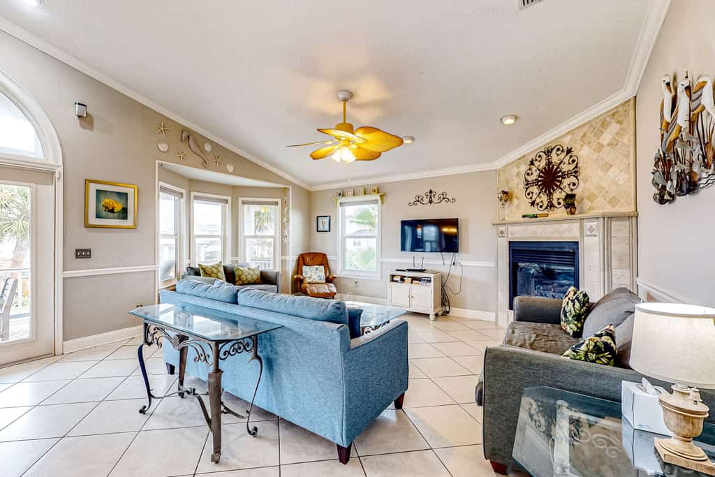 Tropical Gem w/ Courtyard & Large Deck – Stroll 1 Block to Beach Boardwalk