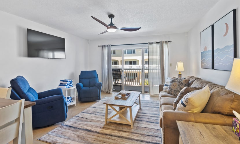 Beachfront Comfort w/ Pool, Balcony & Steps to Flagler Avenue