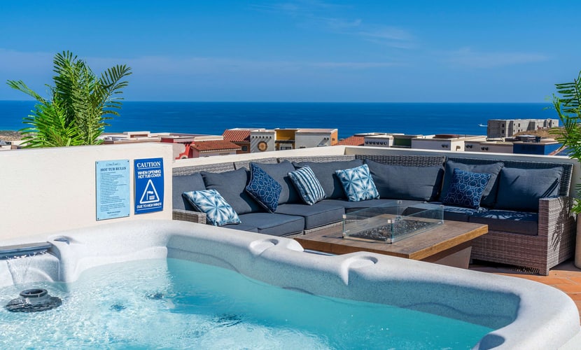 Luxury ocean view 3-bedroom villa at the exclusive Copala at Quivira residences:
• 3-bedroom unit with one King bed, two queen beds, and a bunk bed with full size mattresses.
• Private rooftop with ocean view
• Access to the beach at any of the 5-star resorts in Quivira
• Luxurious resort-type pool with BBQ area
• Access to golf course, botanic gardens, fun lab+
• Restaurants, steakhouse, bars, and gastronomic market
• Fully equipped gym, natural trails and spa
• 24/7 security with controlled access