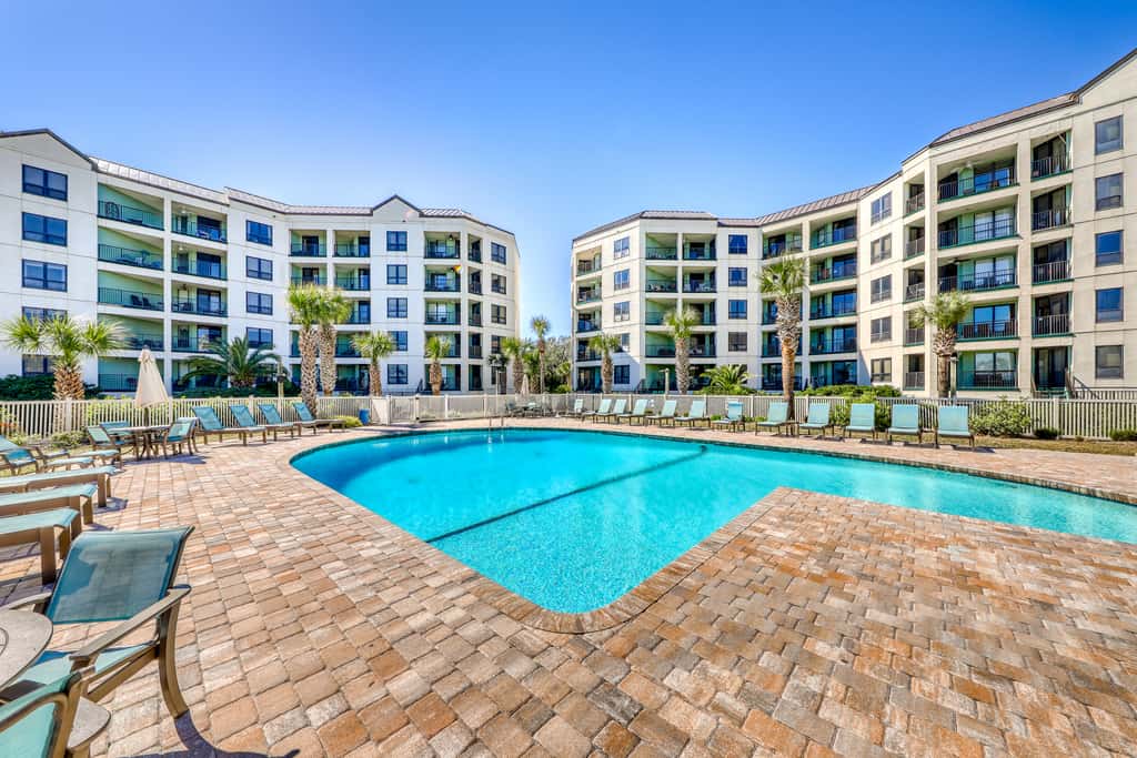 Ocean-view villa at beachfront complex with pool - walk to golf, dining, & more