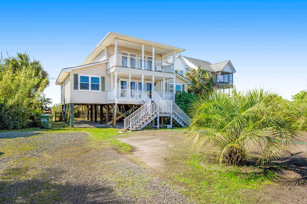 Spacious Folly Beach Retreat w/ Multi-Level Decks & Water Views