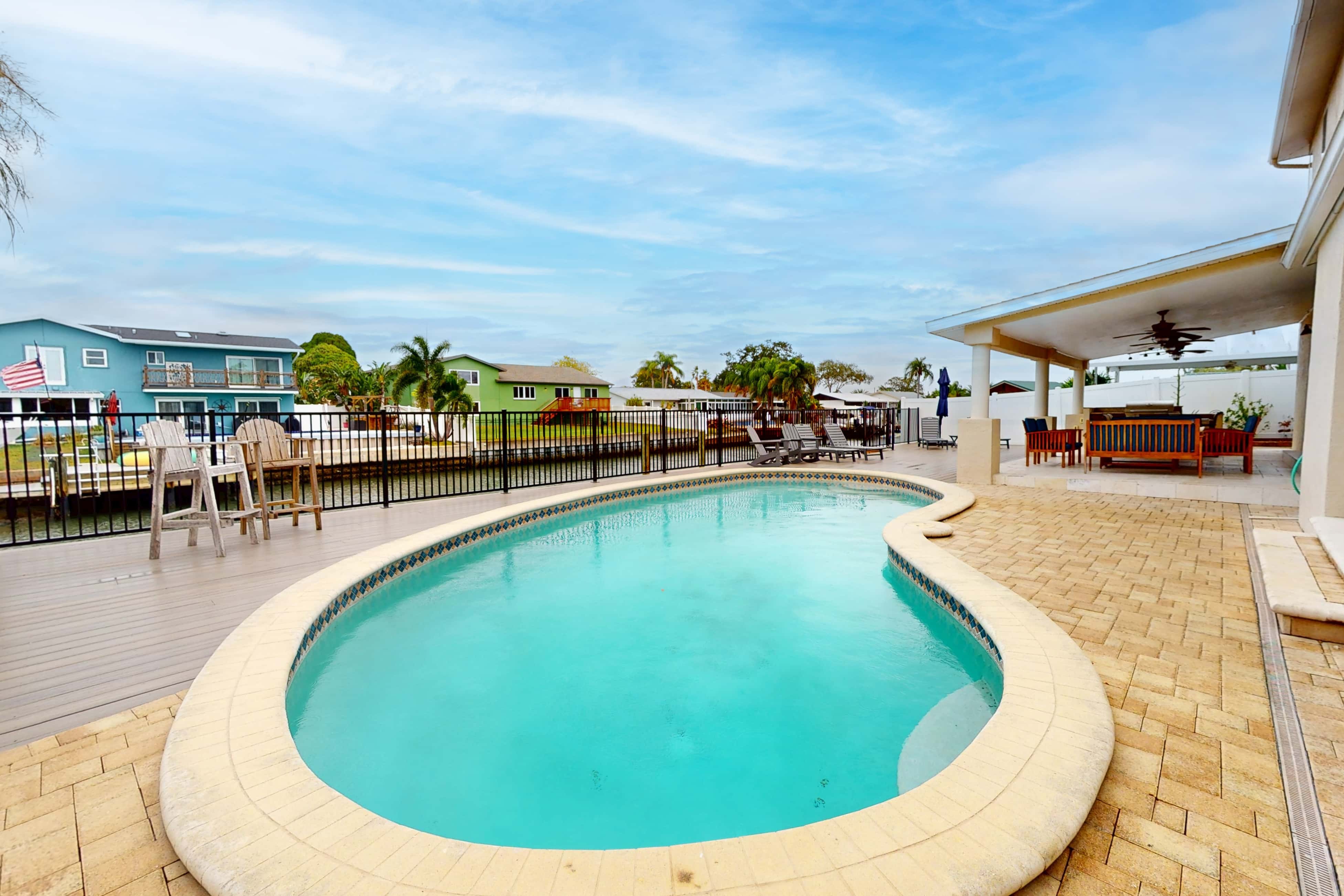 2 657 sq ft upscale canal home with pool dock and stunning main suite dog friendly