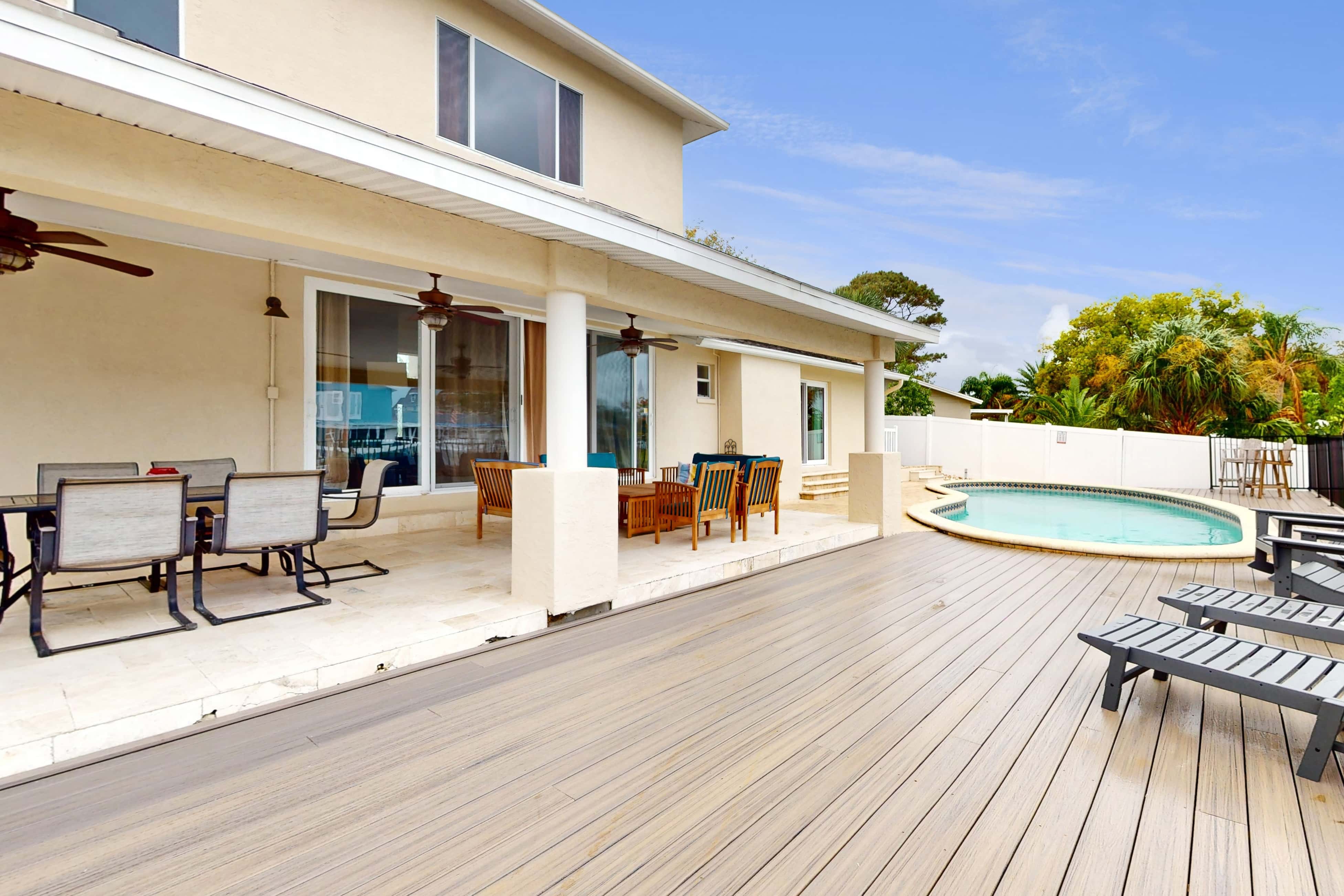 2 657 sq ft upscale canal home with pool dock and stunning main suite dog friendly