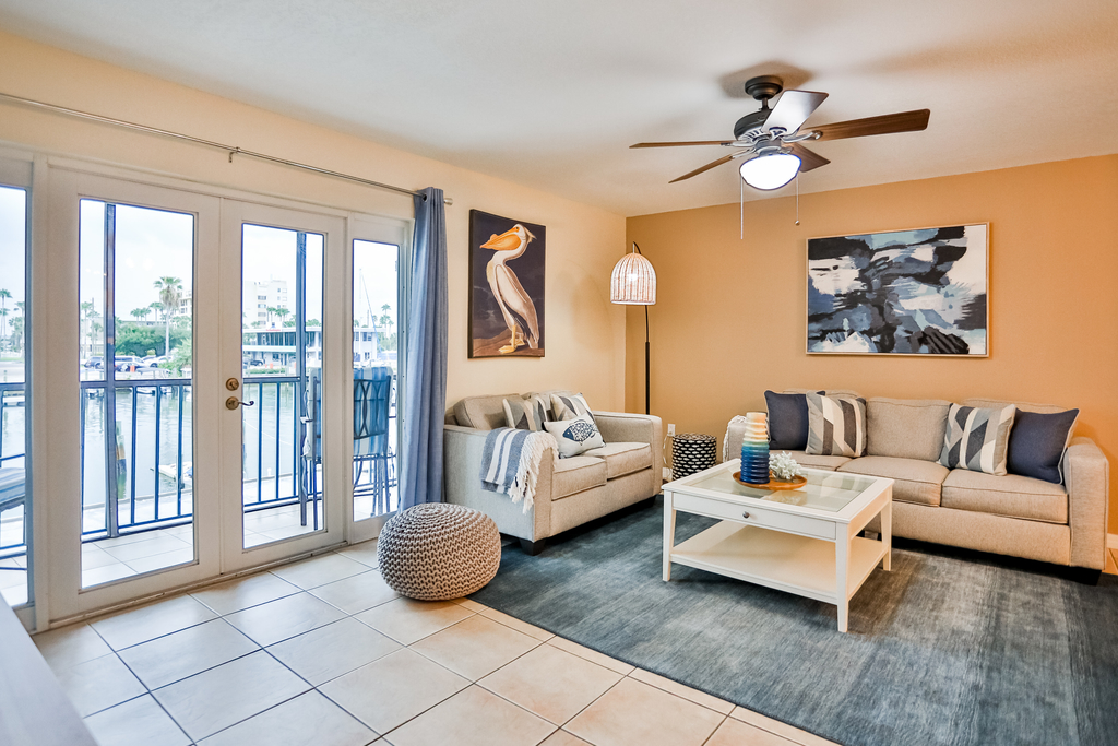 Snowbird friendly waterfront condo with WiFi hot tub heated pool and washer dryer