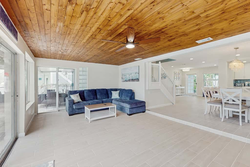 Waterfront home with private pool deck and patio 1/2 mile to the beach