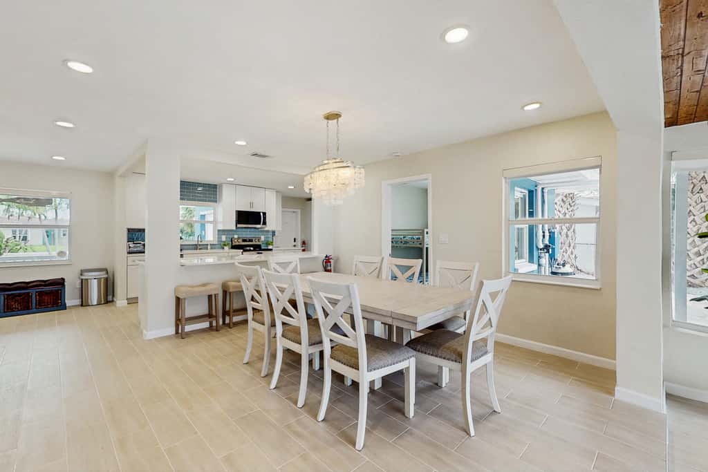 Waterfront home with private pool deck and patio 1/2 mile to the beach