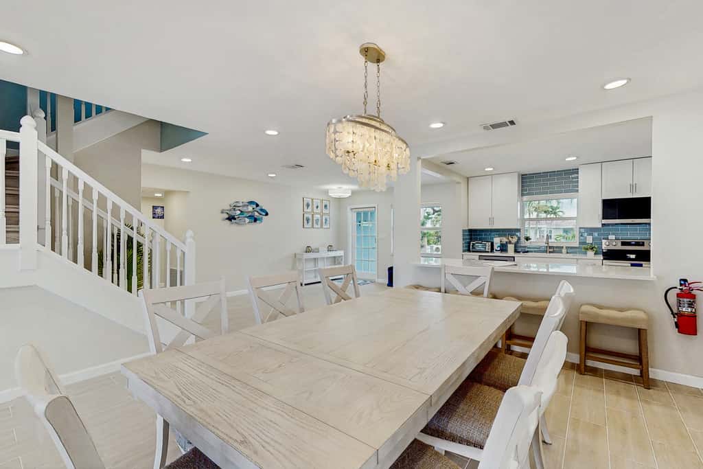 Waterfront home with private pool deck and patio 1/2 mile to the beach
