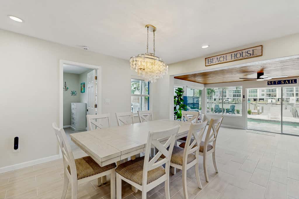 Waterfront home with private pool deck and patio 1/2 mile to the beach