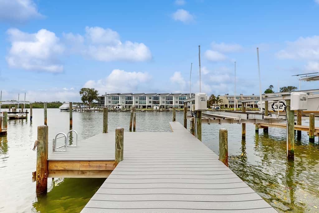 Waterfront home with private pool deck and patio 1/2 mile to the beach