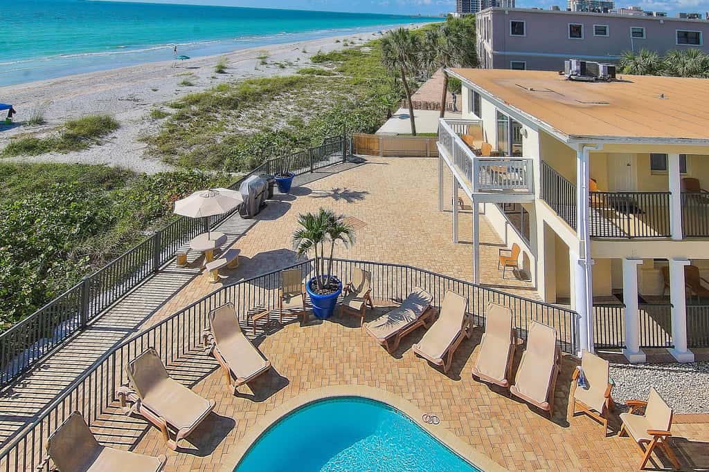 Gulf front condo with pool amazing views and central AC dog friendly