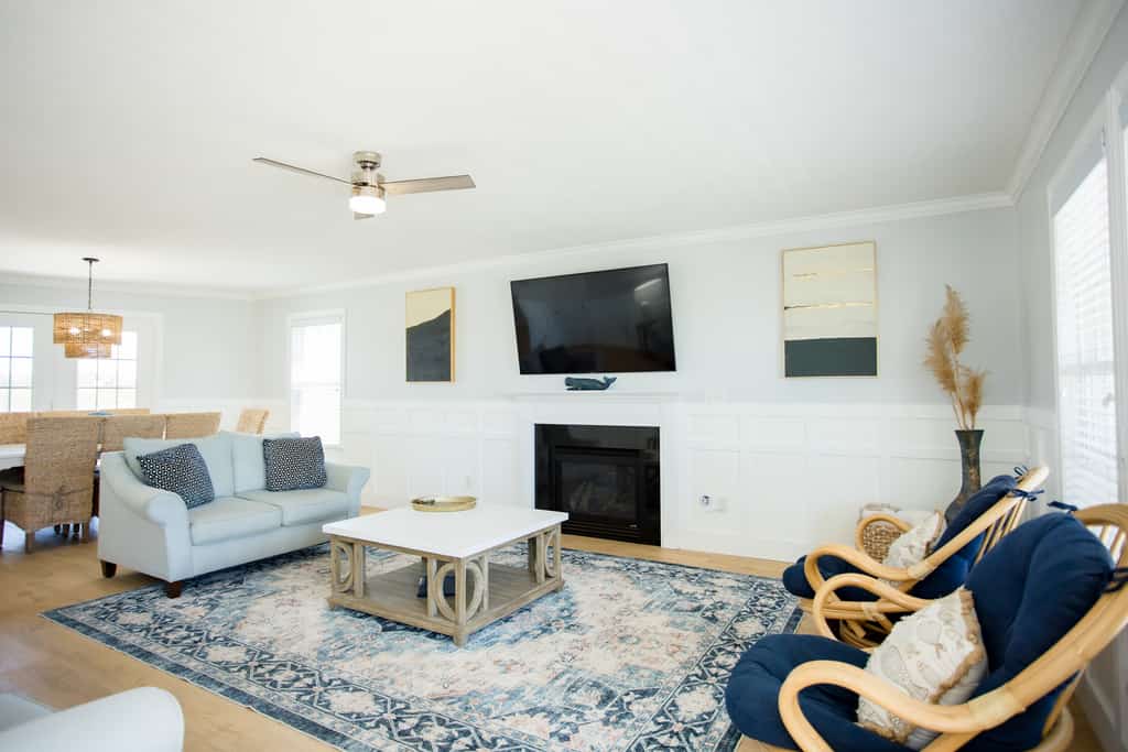 Designer, second-row home with elevator, marsh views, 2 living rooms & W/D