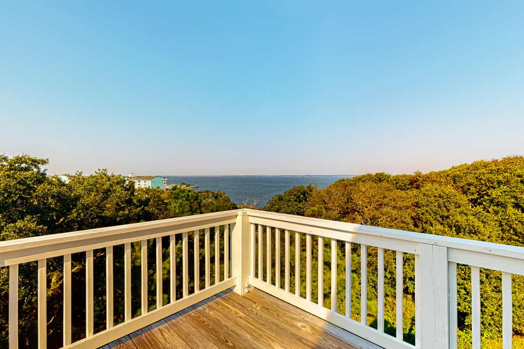 Sound view home with large deck and close proximity to the beach
