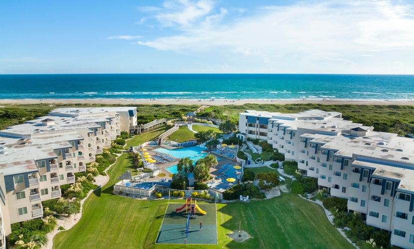 Ocean view condo in beachfront complex with pools, tennis & beach gear