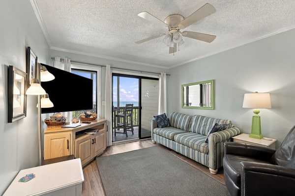Second-Floor Condo in Oceanfront Location w/Shared Pool, Free WiFi, Water Views