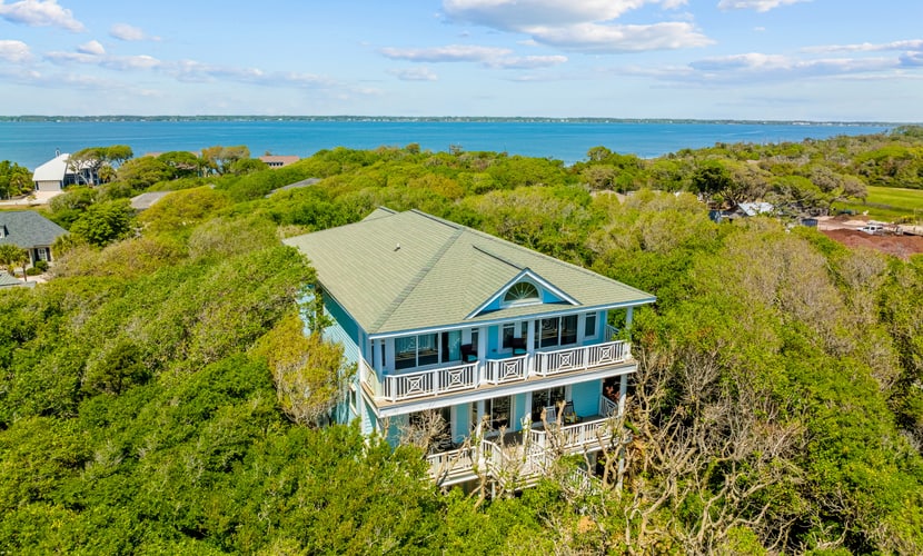Dog-friendly home with ocean/sound views and private beach path