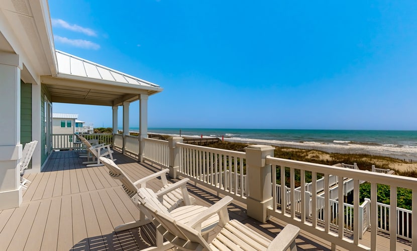 Oceanfront home with direct beach access and movie room
