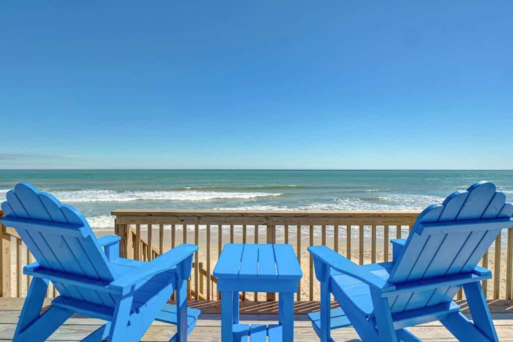 Stunning beachfront home with ocean-view decks and direct beach access in Surf City