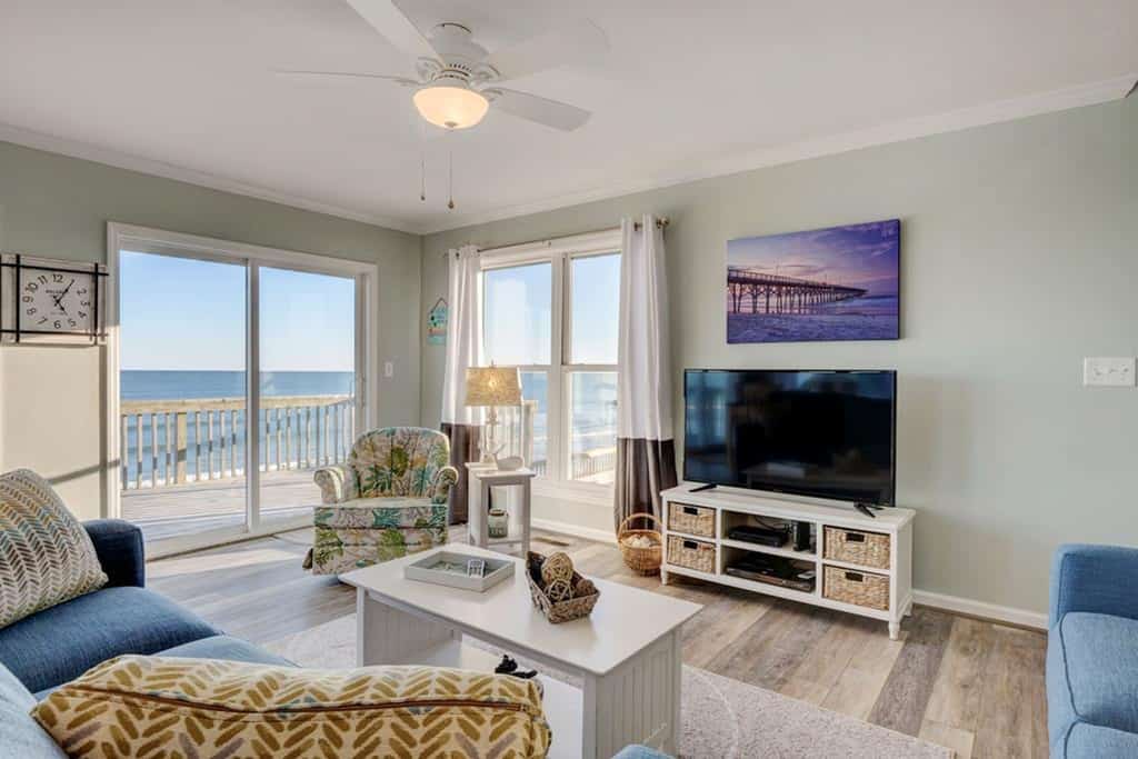 Stunning beachfront home with ocean-view decks and direct beach access in Surf City