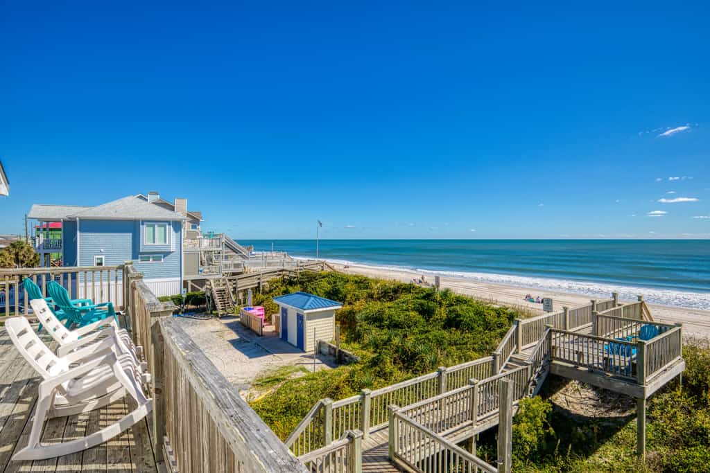 Oceanfront home with direct beach access in Surf City!