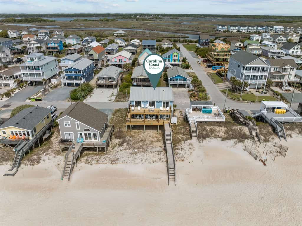 Oceanfront retreat with expansive decks and stunning views in Surf City