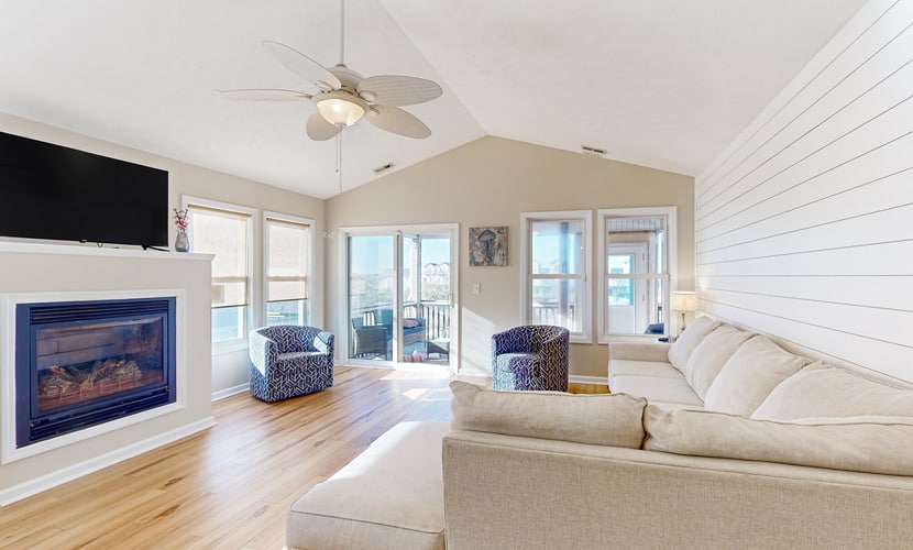 Sound front duplex with enclosed yard, gazebo, dock and ultimate sunset views!