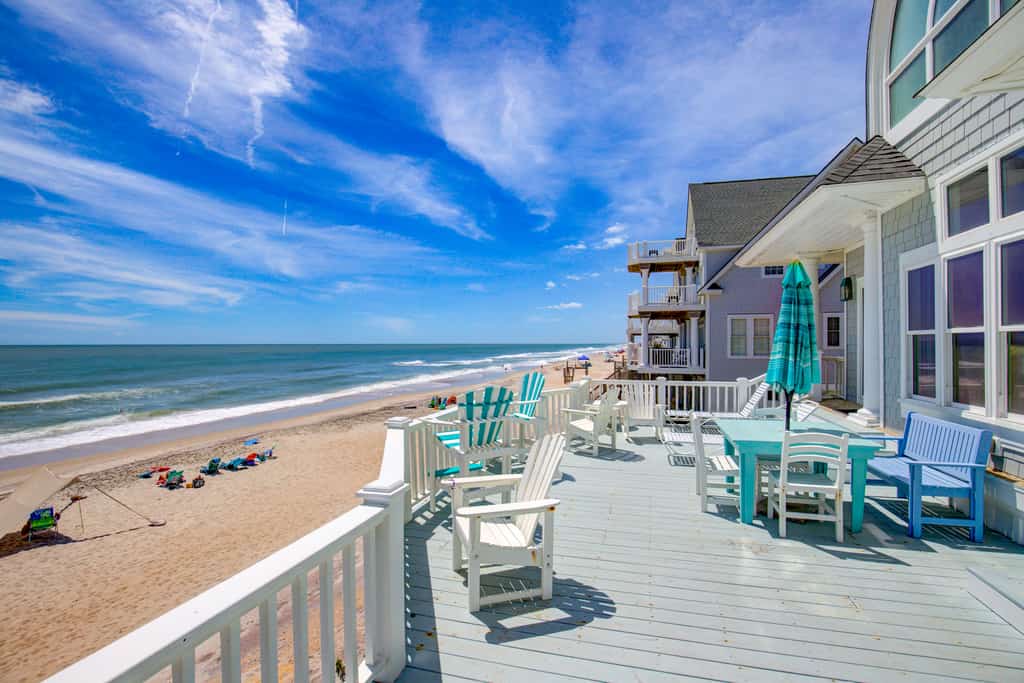 Oceanfront home with beach access, pool, washer/dryer, central AC