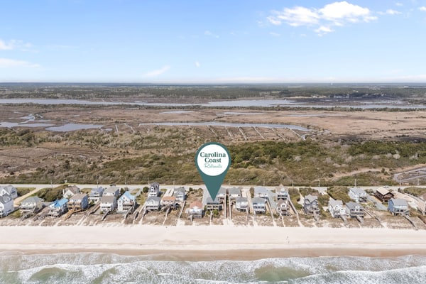 Oceanfront home with private beach access, hot tub, central AC, & W/D - dogs ok