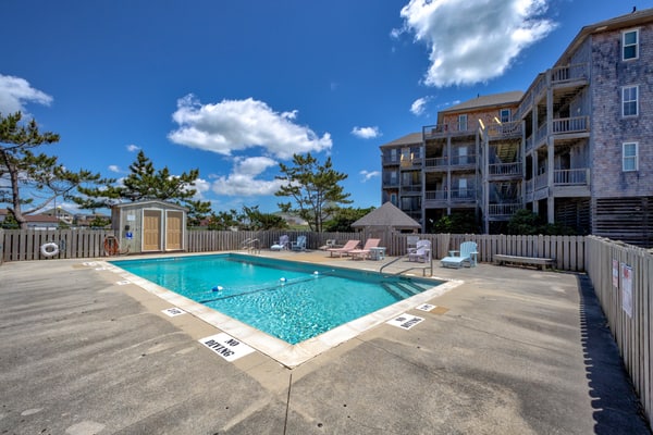 Bright, updated oceanfront home with shared pool, private deck, & great views