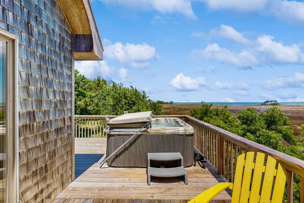 Classic home with sound & marsh views, hot tub, decks - near beaches/lighthouse