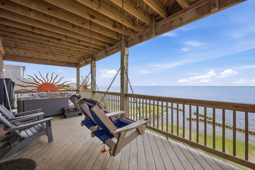 Spacious soundfront home with amazing views, game room, & hot tub