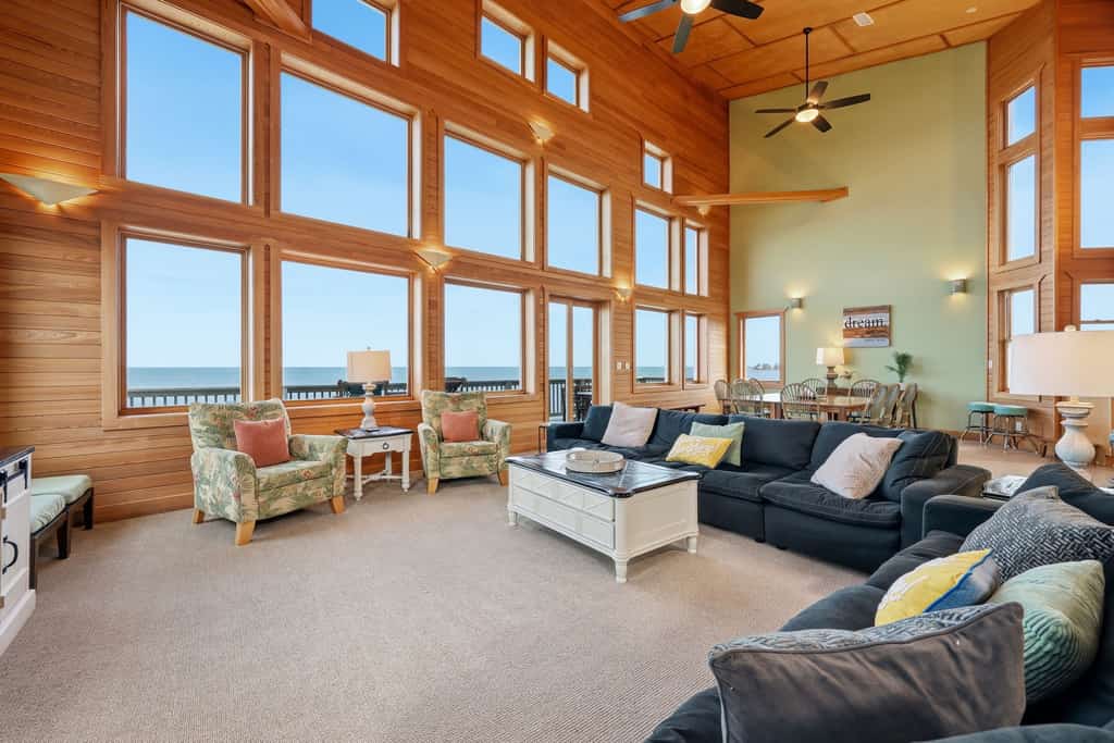 Spacious soundfront home with amazing views, game room, & hot tub