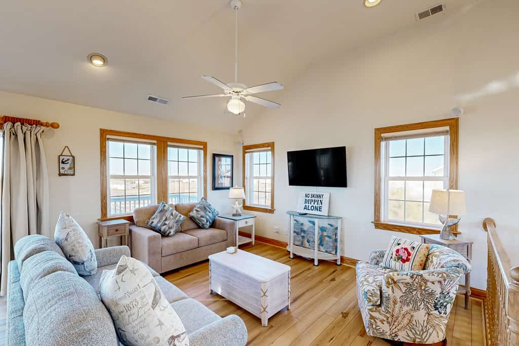 Ocean-side dog-friendly home with sound views, private outdoor pool & hot tub