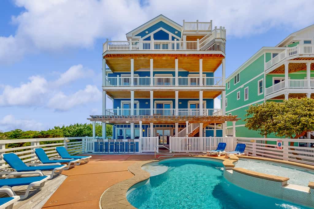Waterfront home with amazing sound view, private pool, hot tub, & game room