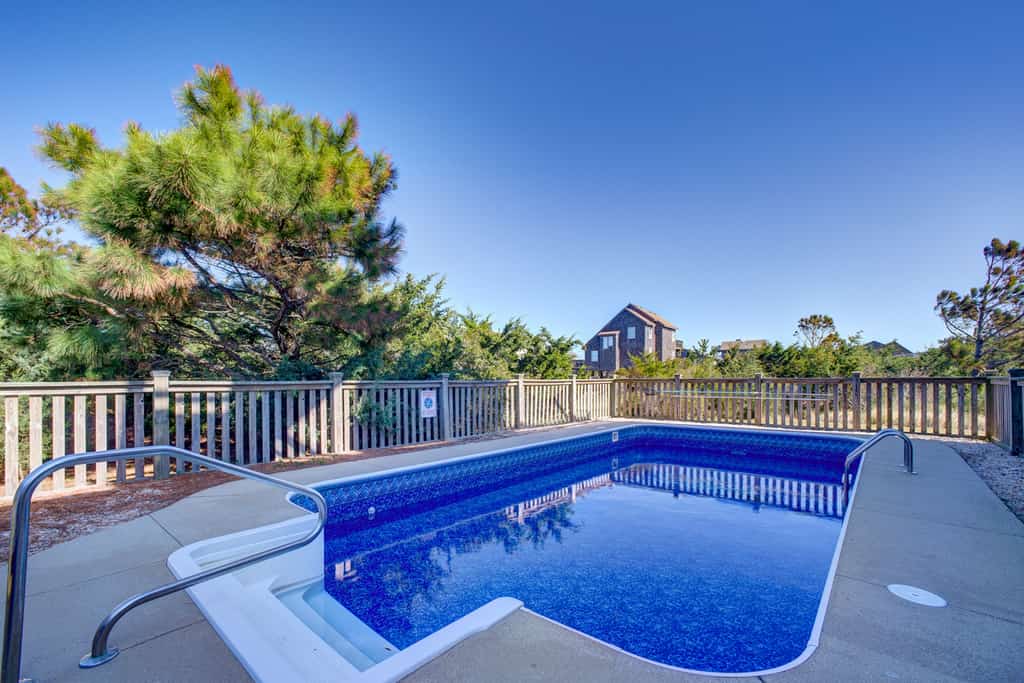Ocean-view home with private pool, hot tub, two wraparound decks, & central AC