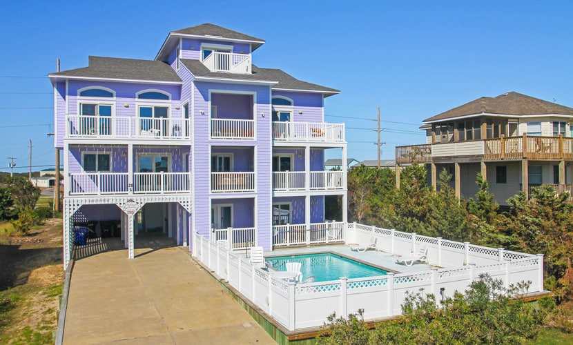 Outer Banks house with private pool, hot tub, W/D & ocean view - dog-friendly