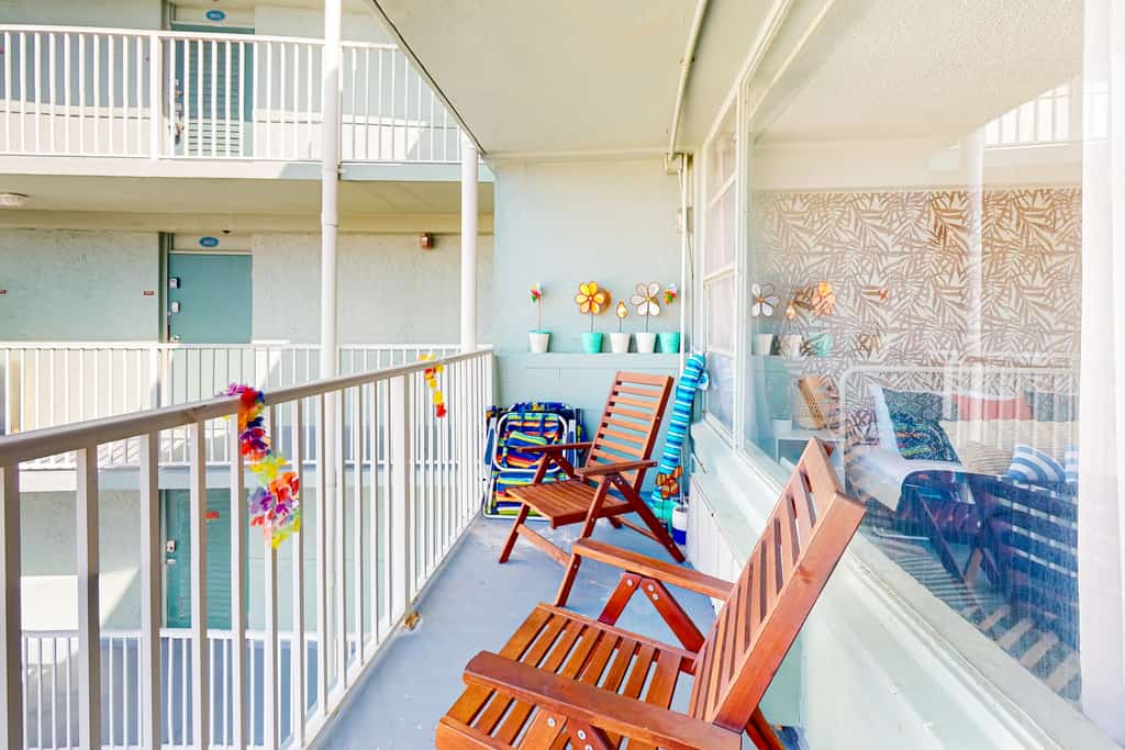 Breezy Beachfront Studio | Pool, Balcony, Walk to Pier & Boardwalk