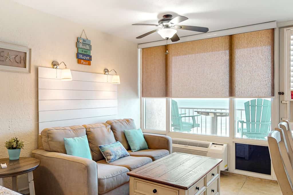 Beachfront Serenity with Balcony, Walk to Dining & Attractions