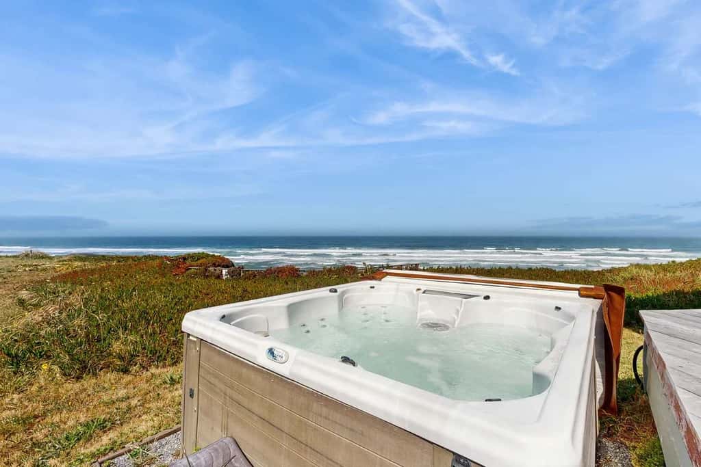 Oceanview Home with Hot Tub & Private Beach Access