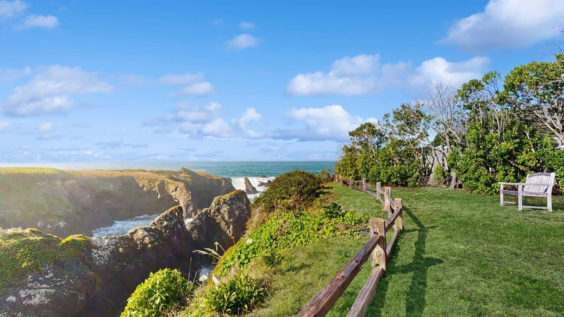 Oceanfront cottage with beach views & deck