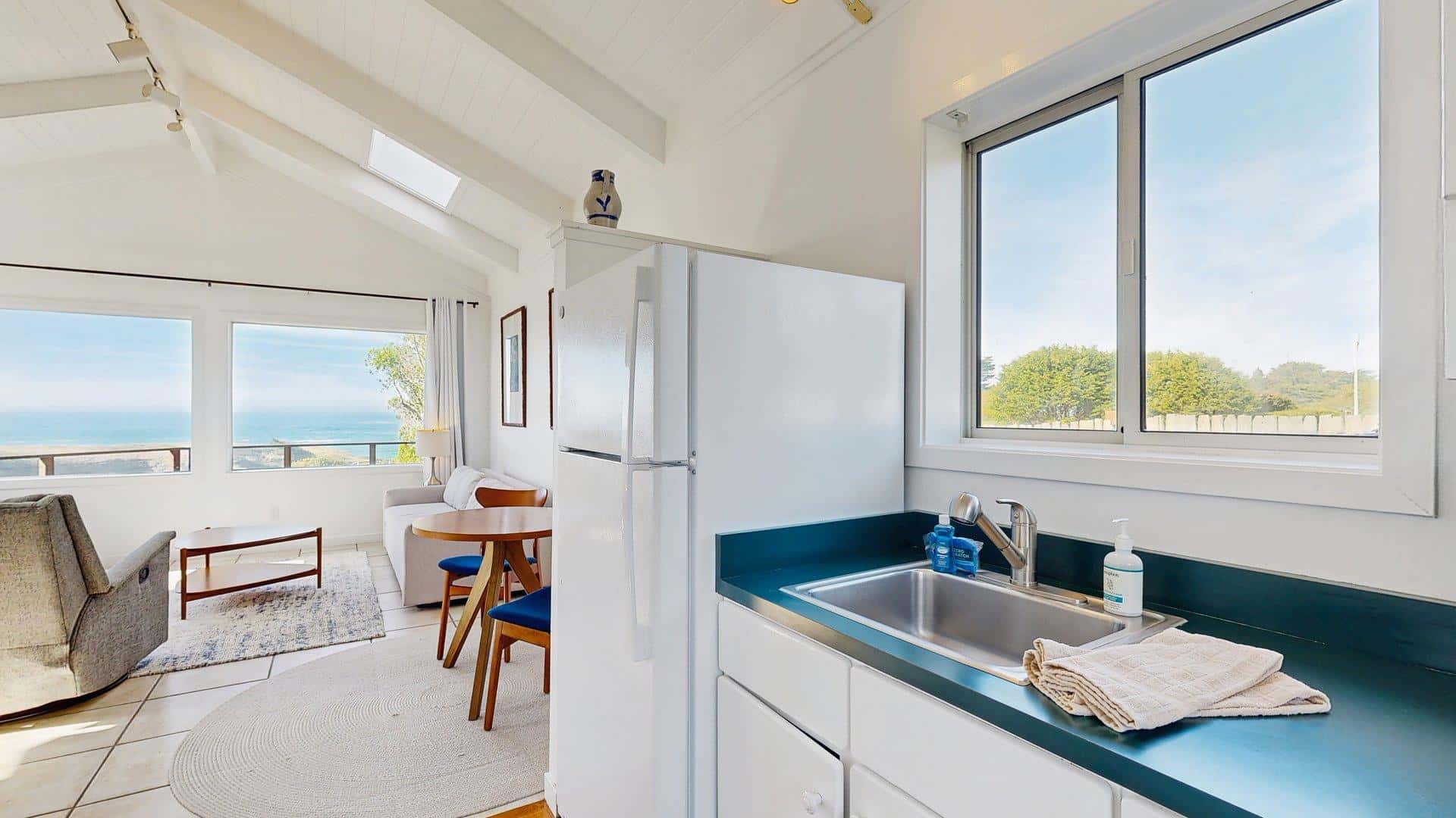 Oceanfront cottage with beach views & deck