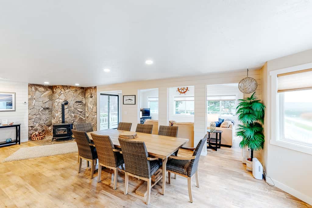 Homey dog friendly house with partial ocean views gas fireplaces and gas grill