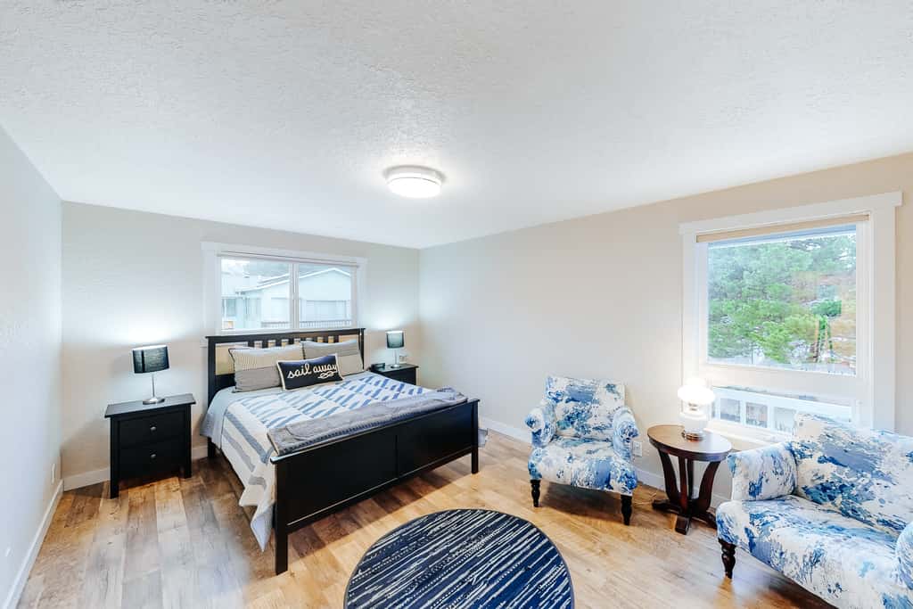 Homey dog friendly house with partial ocean views gas fireplaces and gas grill