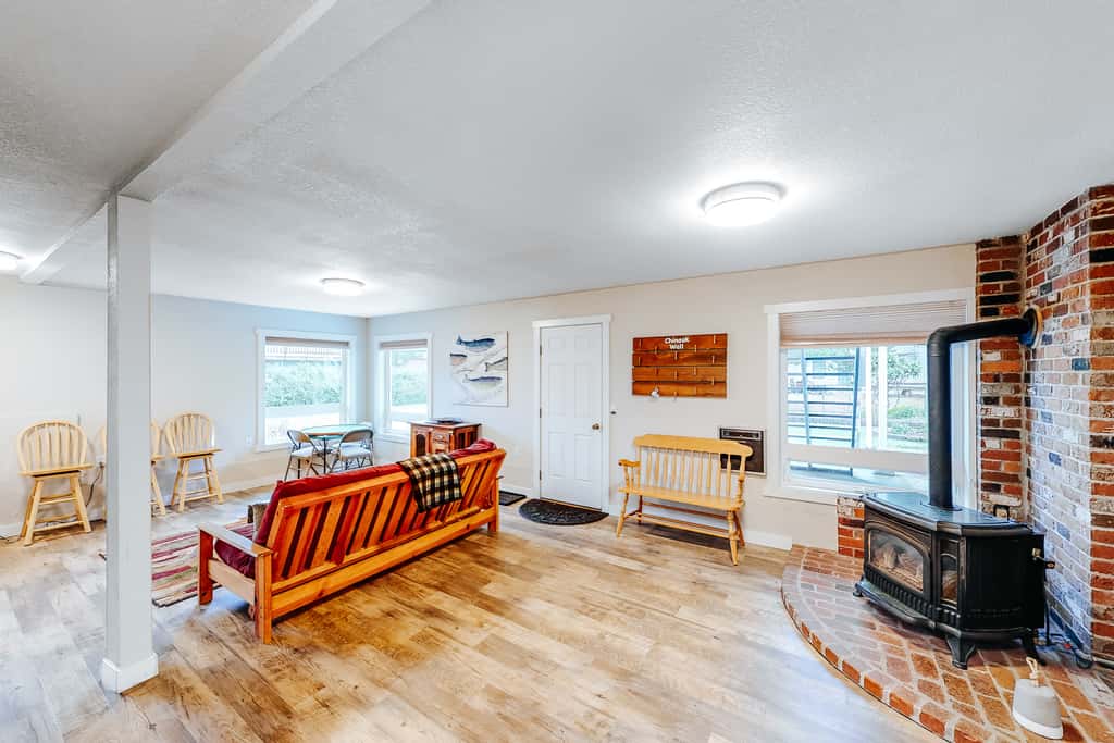Homey dog friendly house with partial ocean views gas fireplaces and gas grill