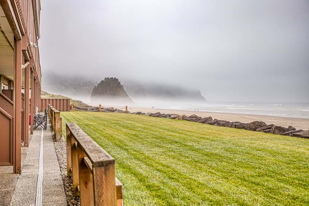 Oceanfront ground level condo with fireplace and updated kitchen dog friendly