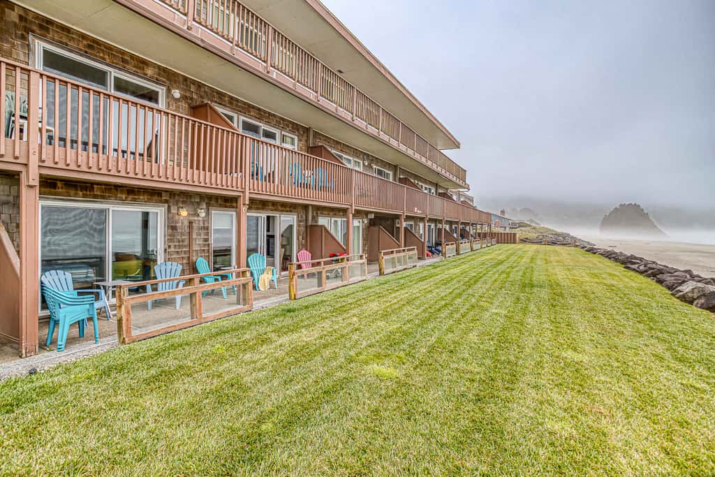 Oceanfront ground level condo with fireplace and updated kitchen dog friendly