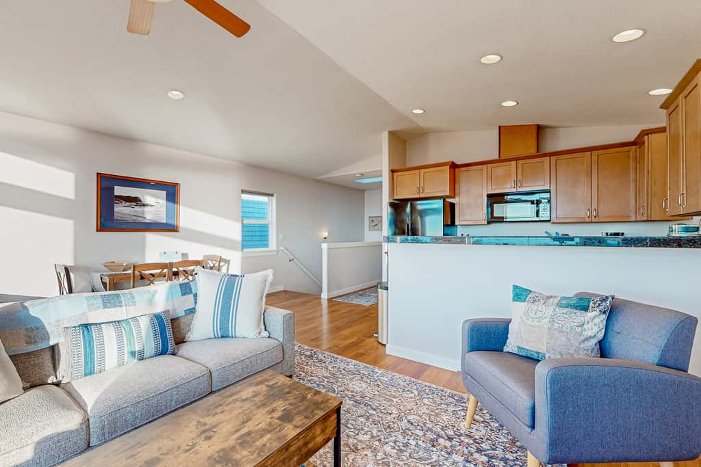 Spectacular ocean view home with fireplace and large decks dog friendly
