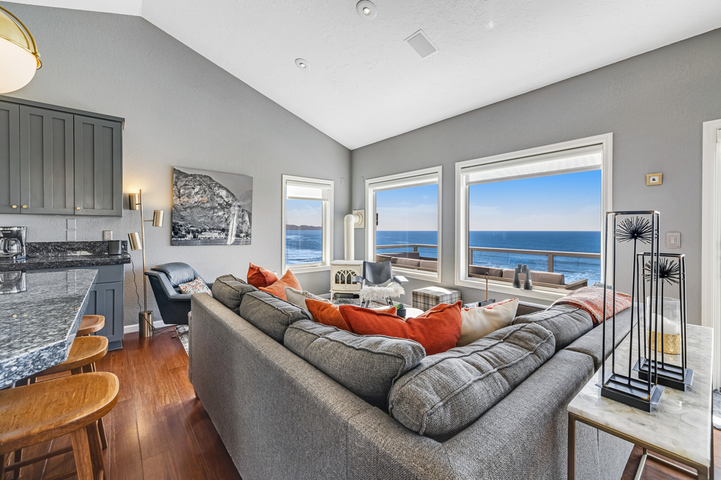 Remodeled home with multiple decks and ocean views short walk to beach