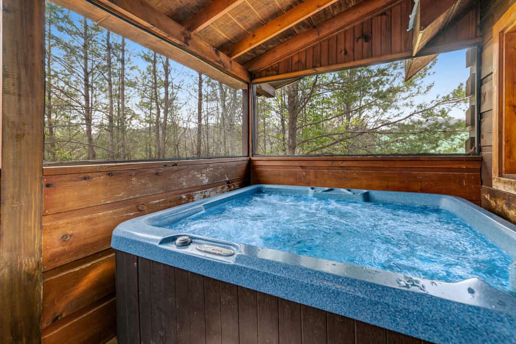 Welcome to our 1-bedroom, 1-bath cabin, a cozy Smoky Mountain hideaway with a stone fireplace, private hot tub, and screened patio.

・Private hot tub on the covered screened patio
・Stone gas fireplace, cable flatscreen TV, and comfy seating
・King bed plus a well-equipped kitchen with dishwasher
・Close to Pigeon Forge attractions, restaurants, and shopping

Relax, recharge, and make this cabin your home base for a memorable mountain escape.
